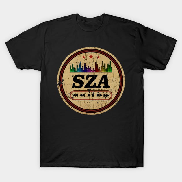 Graphic Sza Name Retro Distressed Cassette Tape Vintage T-Shirt by On Dragon Wings Studios